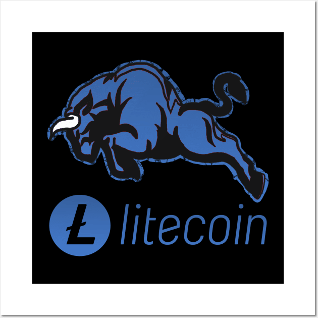 Litecoin ltc Crypto coin Crytopcurrency Wall Art by JayD World